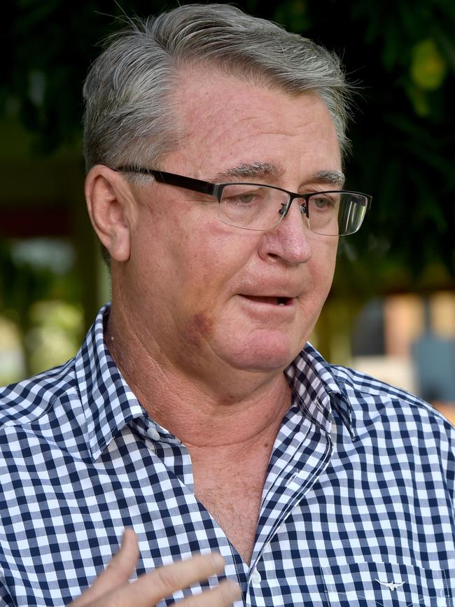 Mundingburra MP Les Walker fronts the media at Soroptimist Park. Picture: Evan Morgan