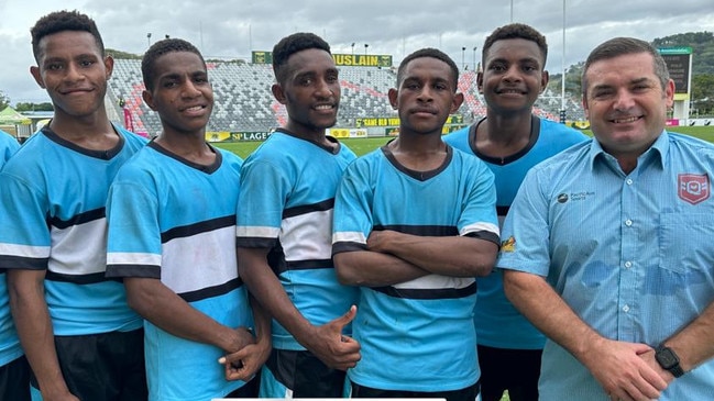 Six PNG players from Phillips Aravure Primary School make up part of the newly formed rugby league talent academy with Joey Grima.