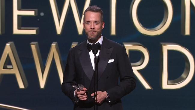 Hamish Blake took out the prize for the Bert Newton Award for the Most Popular Presenter. Picture: Nine