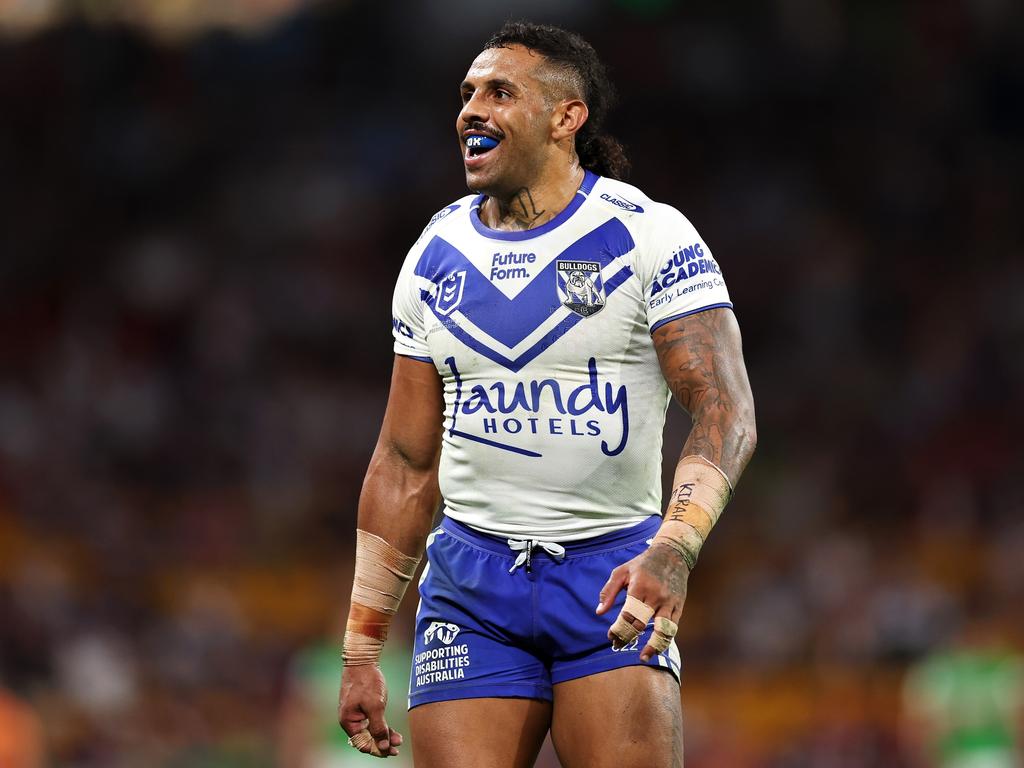 Bulldogs star Josh Addo-Carr is under investigation by NSW Police after allegedly failing a roadside drug test over the weekend. Picture: Cameron Spencer/Getty Images