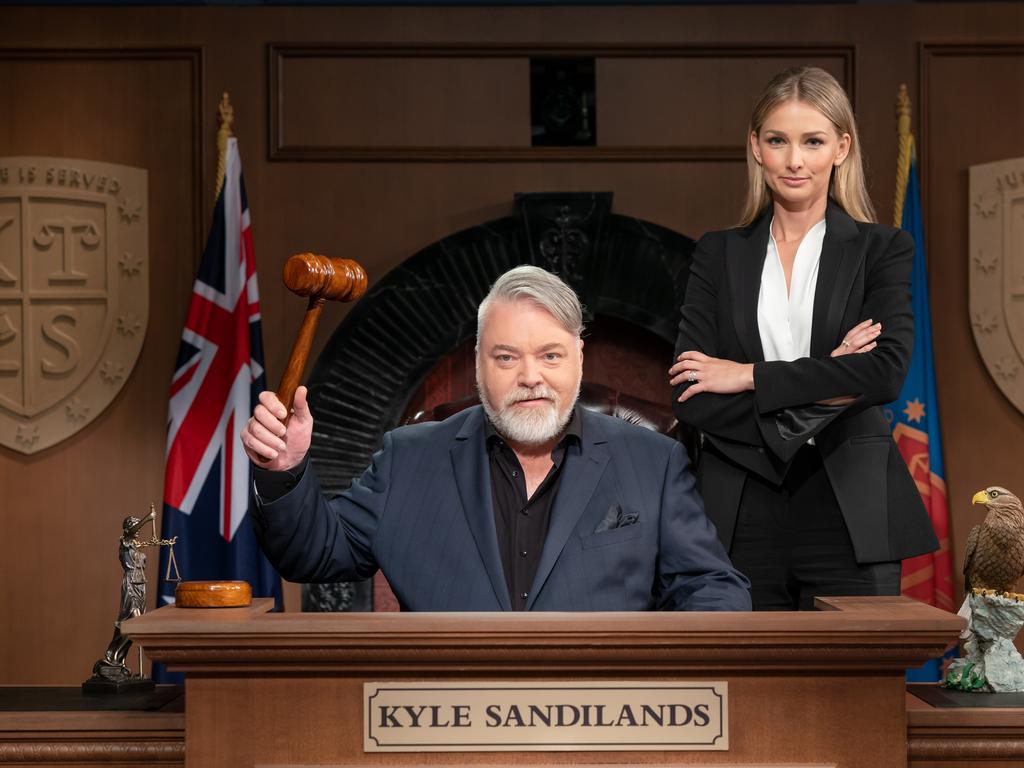 Kyle Sandilands and Anna Heinrich in the TV series Trial By Kyle. Picture: Channel 10