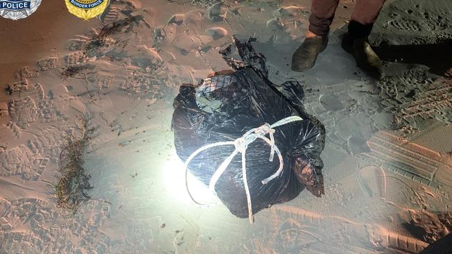 One of the packages containing cocaine. Picture: AFP