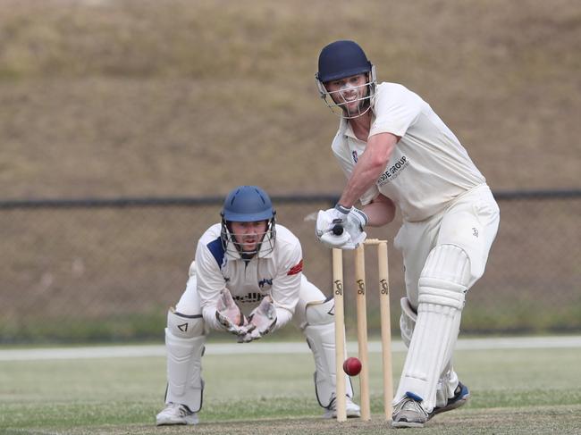 James Dickinson on his way to 61 against Mount Waverley. Picture: David Crosling