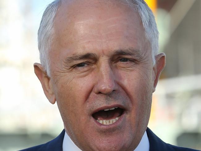 Federal Election 2016 16/5/16: Day 8 of the Federal Election campaign.Prime Minister Malcolm Turnbull holds a press conf after he inspected the high speed support vessels built for Oman ( behind) as he visits the Austal Shipping Yard , in the Federal seat of Fremantle , Henderson, south of Perth. Pic Lyndon Mechielsen/News Corp.