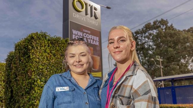 Childcare educators, Ellie Barkell, 33, and Tasmyn Grace Steele, 22, would use the millions to travel overseas. Picture: NewsWire / Ben Clark