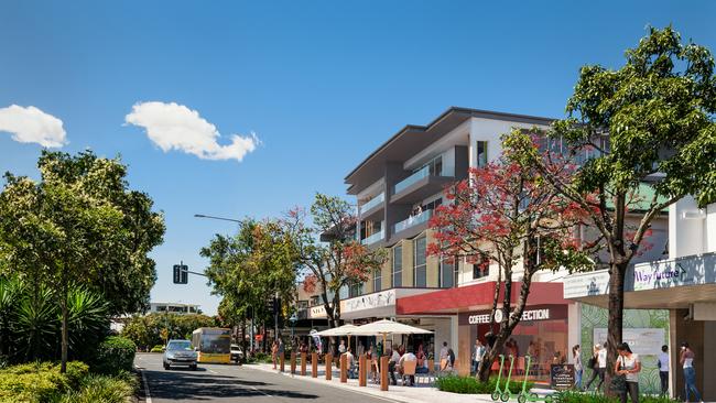 Artist's impression of how a revitalised Beaudesert Rd in Moorooka could like. Image: Brisbane City Council