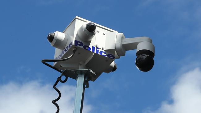 The mobile security camera in Yarra St. Picture: Alison Wynd.