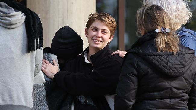 Jamika Lancaster being met by supporters after he release from custody on June 28. Picture: David Swift