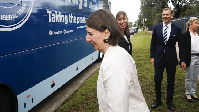  Premier Gladys Berejiklian Berejiklian also hit back at questions over whether it was hypocritical to criticise Labor over its preference deal given the National Party was directing its supporters to preference the Liberal Democrats. Picture: Dylan Robinson