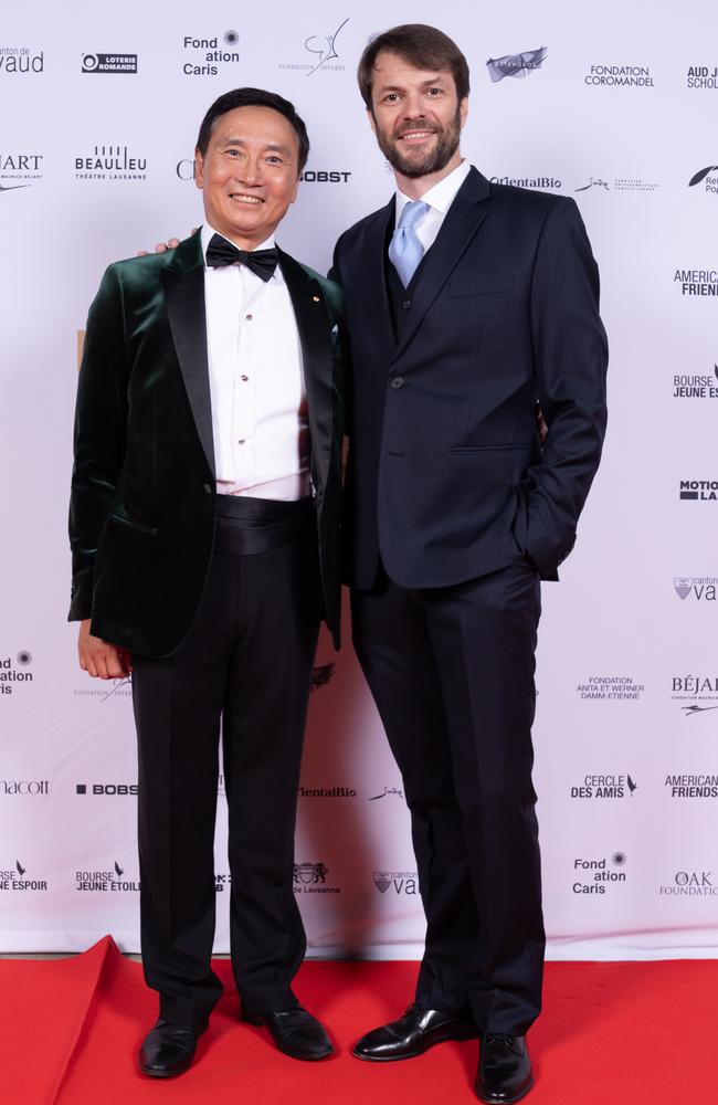 Li Cunxin and Ivan Gil-Ortega at the presentation of the Prix de Lausanne Lifetime Achievement Award to Li Cunxin AO in Switzerland. Picture: Anne-Laure Lechat