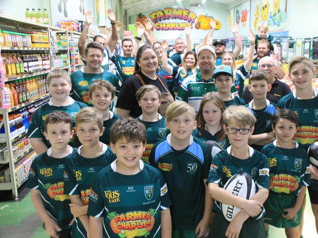 LISMORE RUBY UNION: Some the clubs top young players cheer on sponsor ahead of the 2020 season. (This photo was taken before COVID-19 social distancing came into effect.) Photo: Alison Paterson