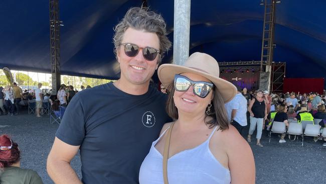 Jamie Corkill and Madeline Irving at Bluesfest on April 10, 2023. Picture: Savannah Pocock