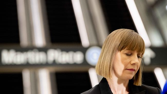 Transport Minister Jo Haylen announces a delay to the opening of the Sydney Metro on Tuesday. Picture: NewsWire / Jeremy Piper