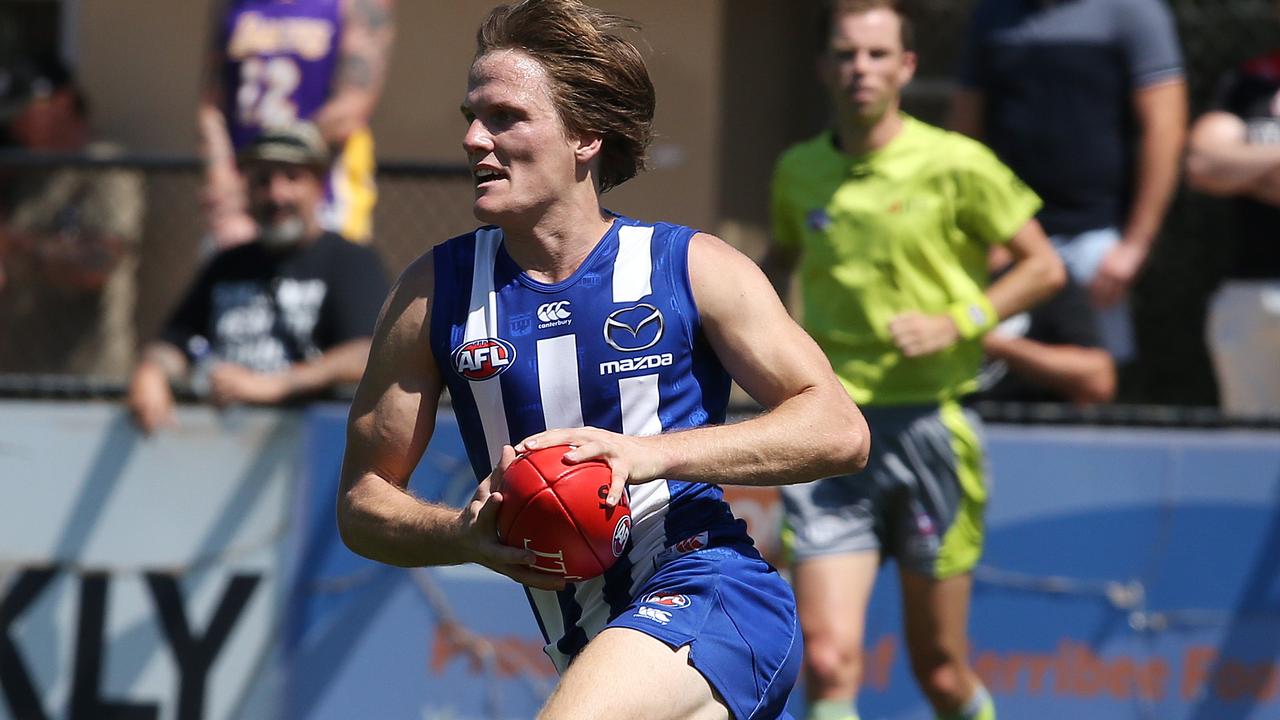 Jared Polec was a standout in his first game in North Melbourne colours. Picture: Michael Klein