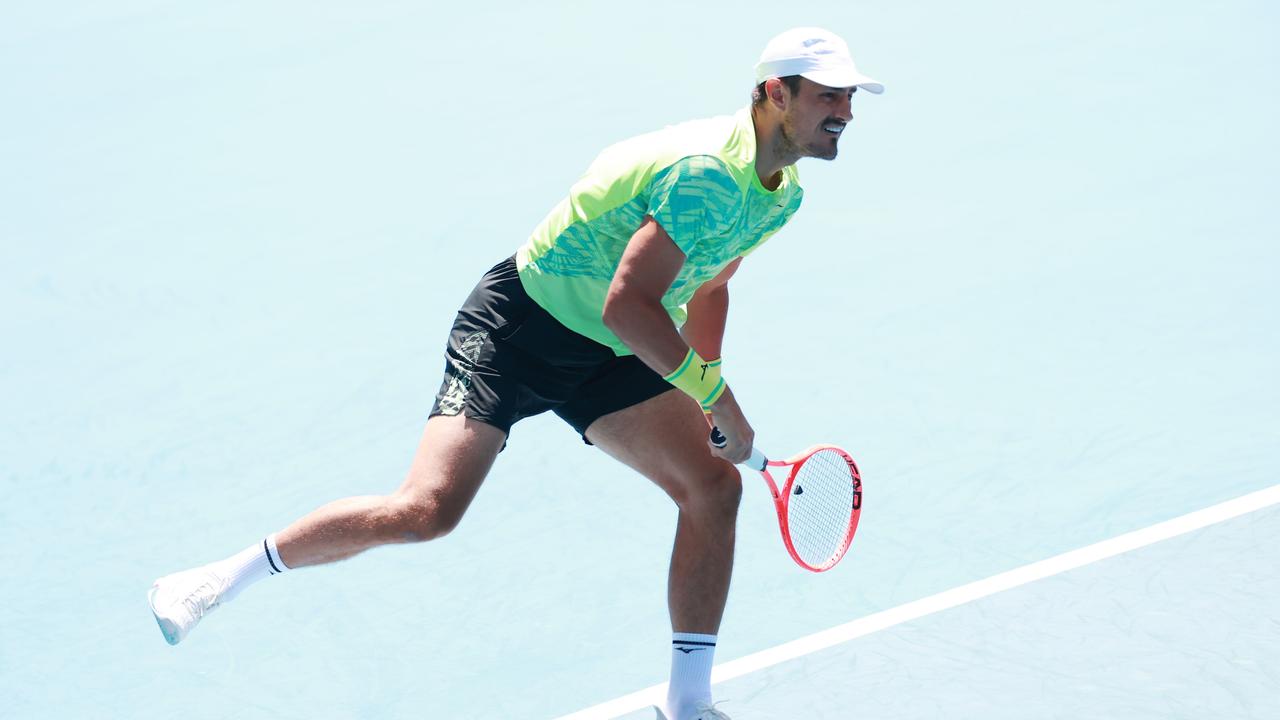 Bernard Tomic has been knocked out of the 2025 Australian Open. Picture: Kelly Defina/Getty Images