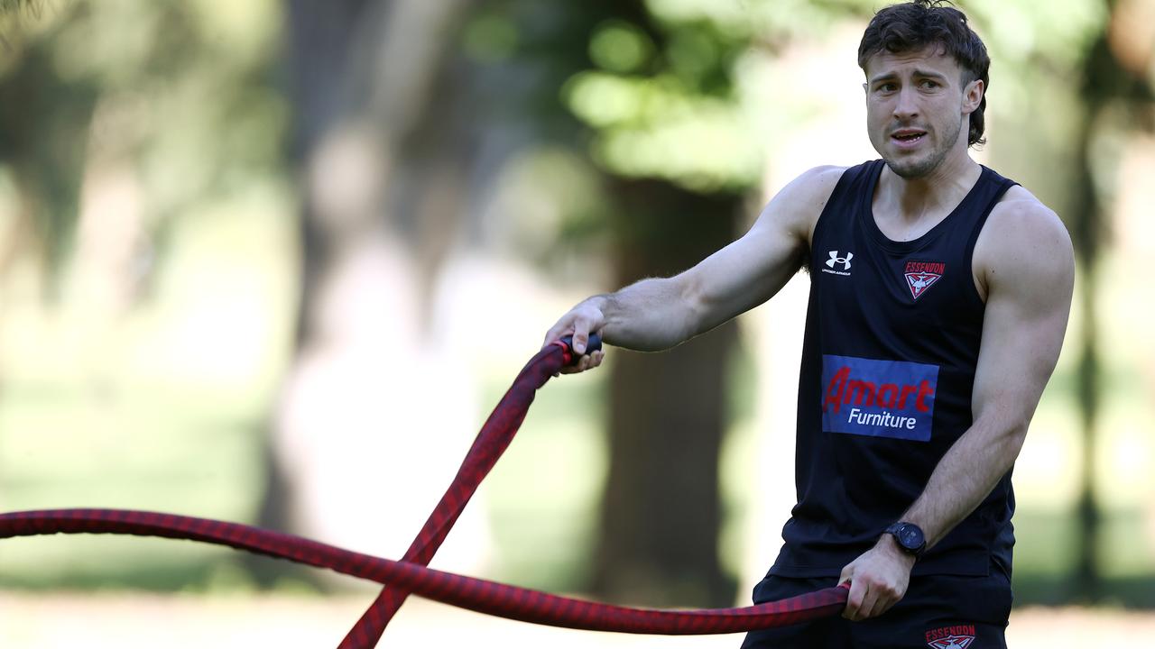 Andrew McGrath in action during pre-season training. Picture: Michael Klein