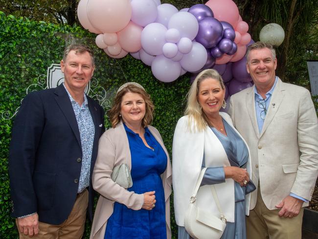 (From left) Dene Zahner, Julie Zahner, Theresa Coates and Tony Coates. Weetwood Raceday at Toowoomba Turf Club. Saturday, September 28, 2024. Picture: Nev Madsen.