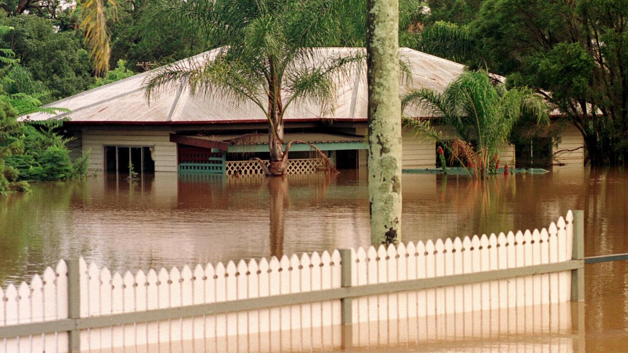A house in a low lying area of Gympie, February 10, 1999. Photo: Grainger/Laffan