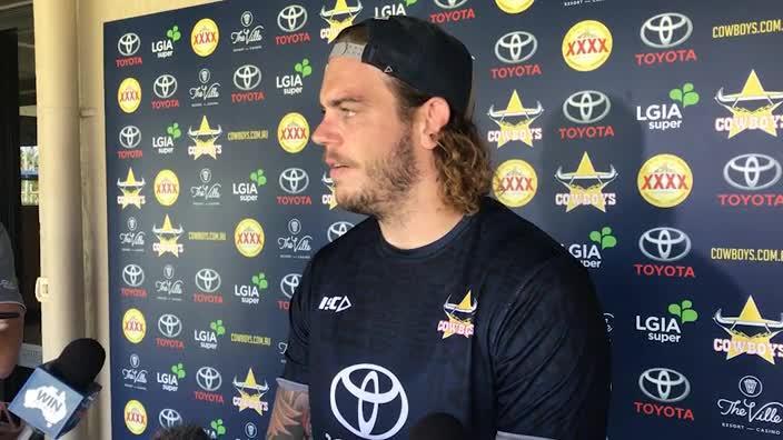 Ethan Lowe speaks to media ahead of their clash with the Knights