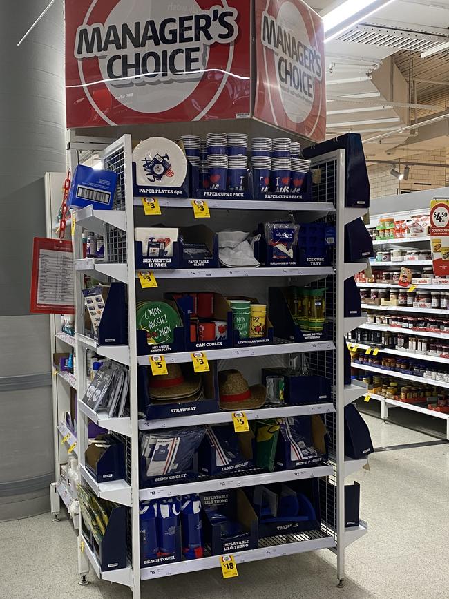 Adelaide’s Coles store in Rundle Place selling merchandise for Australia Day 2024. Picture: Supplied