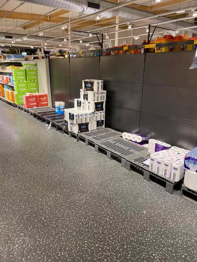 ALDI at Oxenford sold out of toilet paper. Photo: Facebook