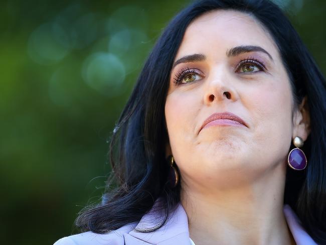 MELBOURNE, AUSTRALIA.NewsWire Photos. DECEMBER 12, 2024. Liberal MP Moira Deeming gives a press conference in the gardens of Parliament House after her defamation win against Victorian Liberal Leader John Pesutto. Picture: NewsWire/Ian Currie