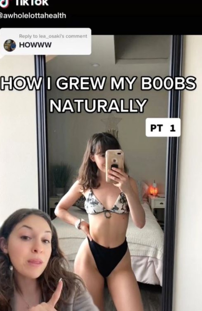 TikTok user claims she grew her breasts naturally