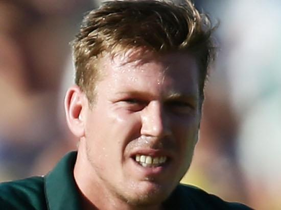 PERTH, AUSTRALIA - FEBRUARY 01: James Faulkner of Australia shows discomfort before leaving the field injured during the final match of the Carlton Mid One Day International series between Australia and England at WACA on February 1, 2015 in Perth, Australia. (Photo by Matt King/Getty Images)