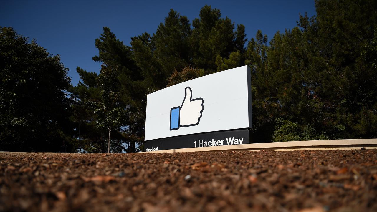 The Facebook "like" sign is seen at Facebook's corporate headquarters campus in Menlo Park, California. Picture: Josh Edelson/AFP