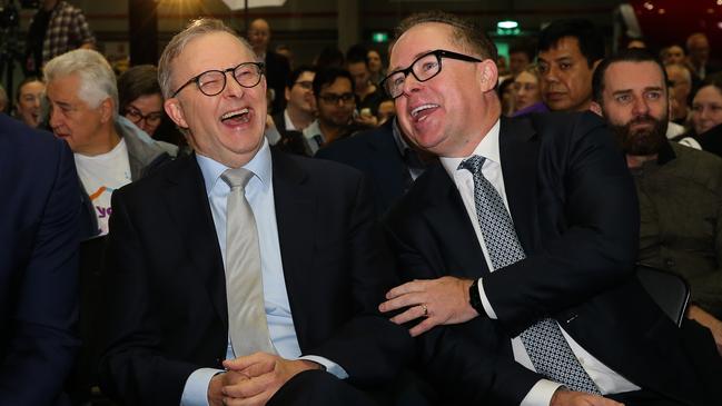 Anthony Albanese and Alan Joyce. Picture: NCA Newswire / Gaye Gerard