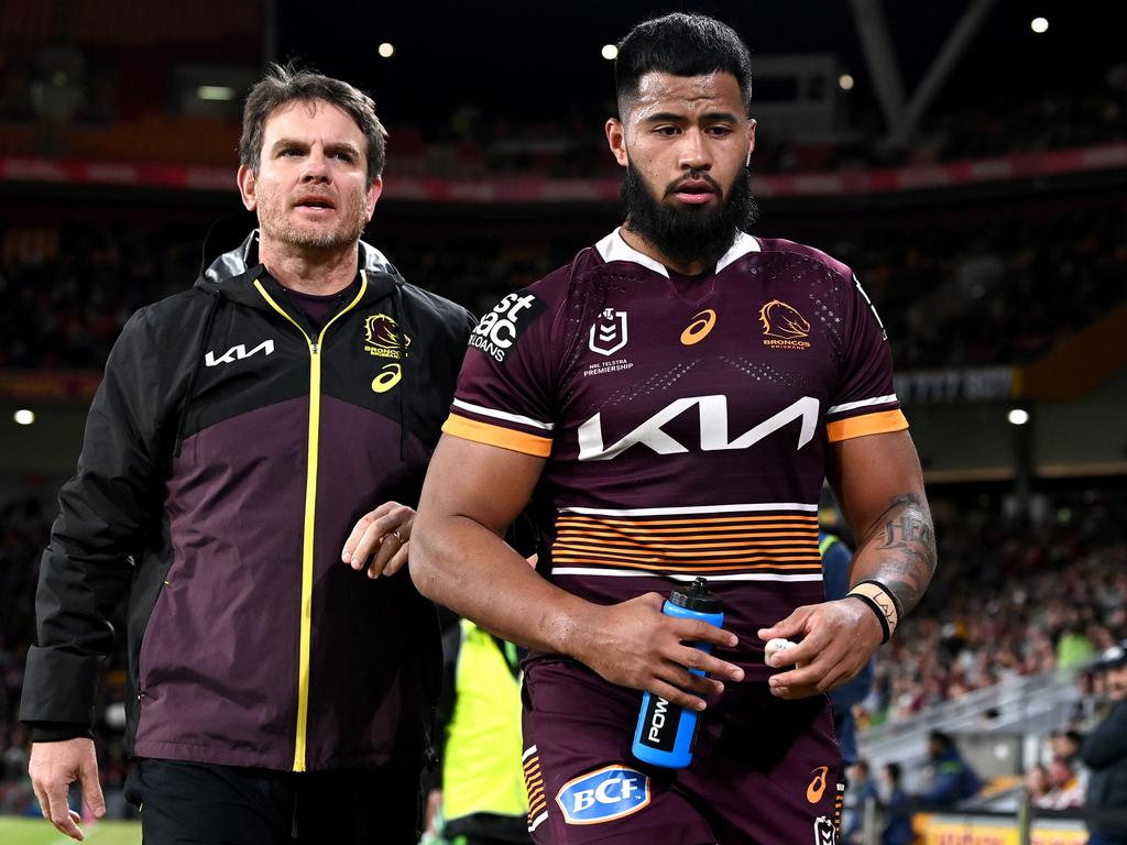 Payne Haas wants to play for the Broncos in round 16. Picture: Bradley Kanaris/Getty Images