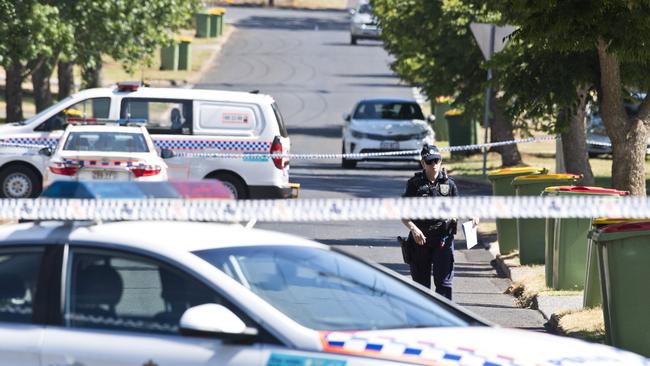 Police in Rivett St, Monday, December 16, 2019. Picture: Kevin Farmer