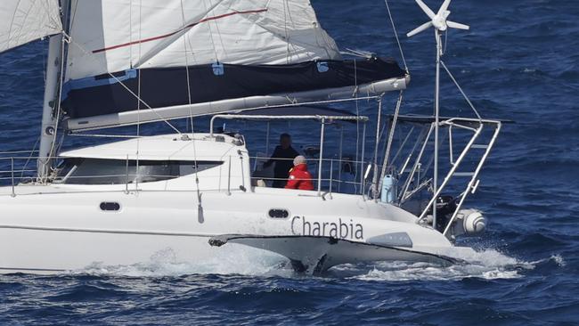 The humpback whale dove in an attempt to avoid the yacht. Picture: Jeffrey Addison