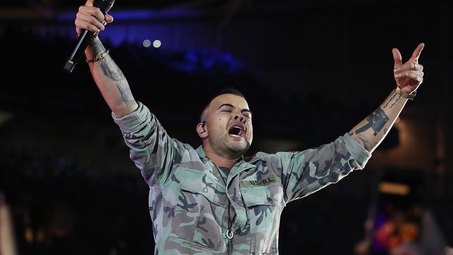 Guy Sebastian nailed the pre-game entertainment. Picture: Mark Metcalfe/Getty Images