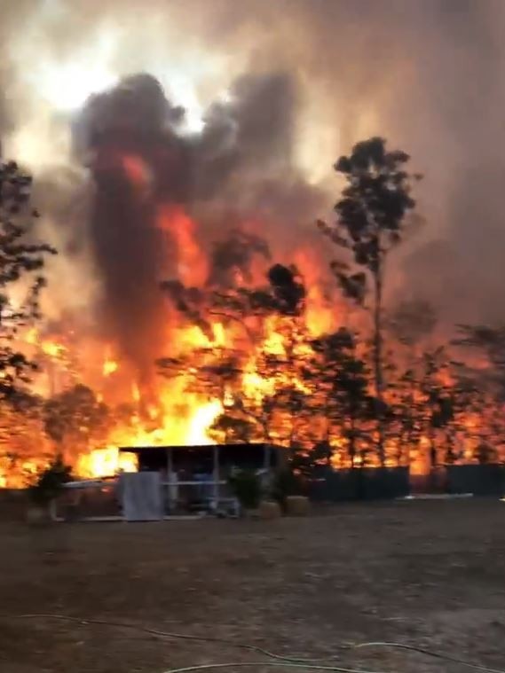 The devastating fire near Yeppoon. Picture: Allen Gadsby/Facebook