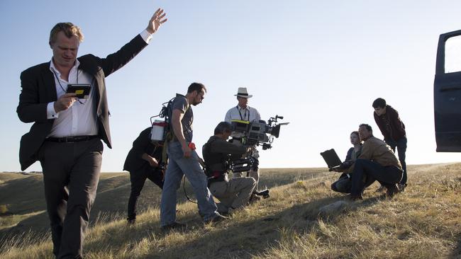 Director Christopher Nolan behind the scenes on Interstellar.