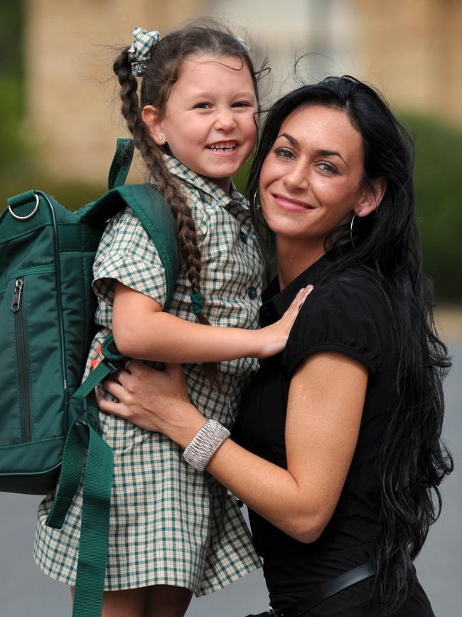 Montana Barbaro, who was abducted as a three-week-old, prepares for school with her mother Anita Ciancio.