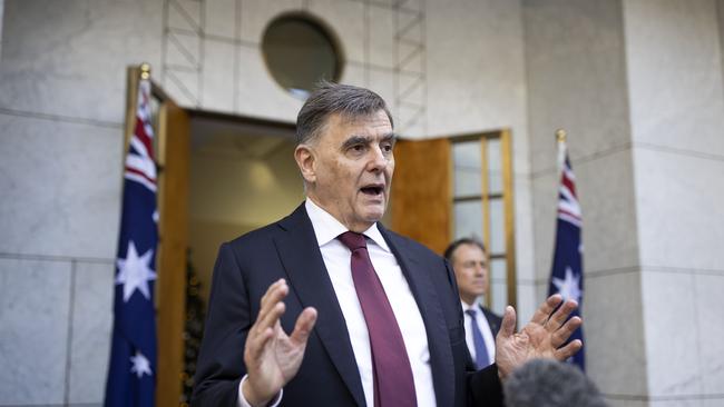 Professor Brendan Murphy, Secretary of the Department of Health during a press conference in Parliament House Canberra. Picture: NCA NewsWire / Gary Ramage