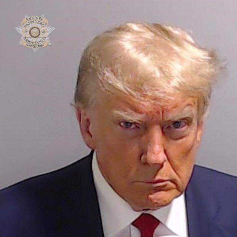 Former U.S. President Donald Trump poses for his booking photo at the Fulton County Jail on August 24, in Atlanta, Georgia. Trump was booked on 13 charges related to an alleged plan to overturn the results of the 2020 presidential election. Picture: Fulton County Sheriff's Office