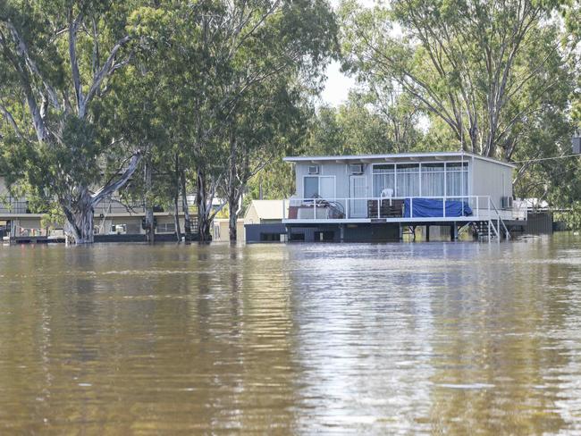 Flooded properties on the Murray at Morgan, December 9, 2022. Picture: Brenton Edwards