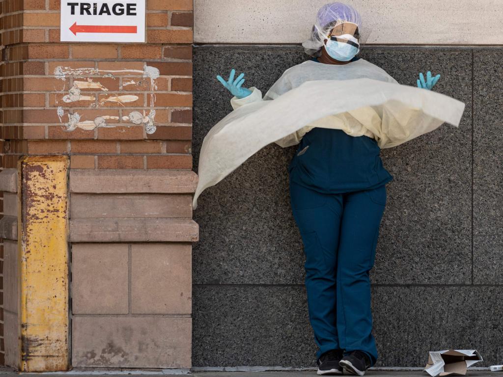 Medical workers in the US have been completely overwhelmed by the pandemic. Picture: Johannes Eisele/AFP