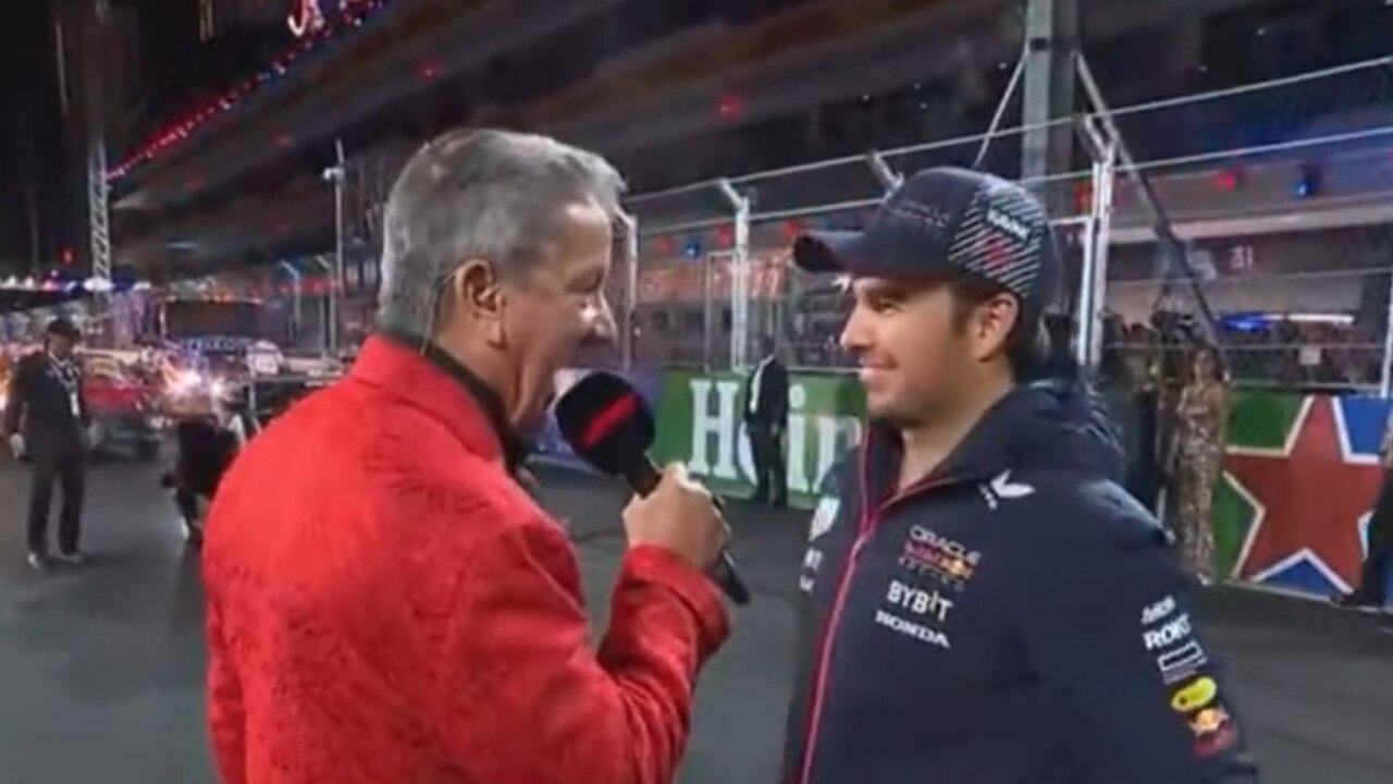 Bruce Buffer left Sergio Perez lost for words.