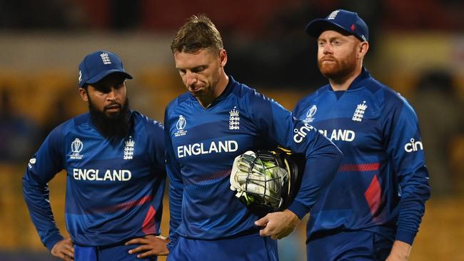 England and opening batter Jonny Bairstow (right) are in desperate search of form coming into Saturday’s clash against Australia in Gujarat. Picture: Gareth Copley / Getty Images