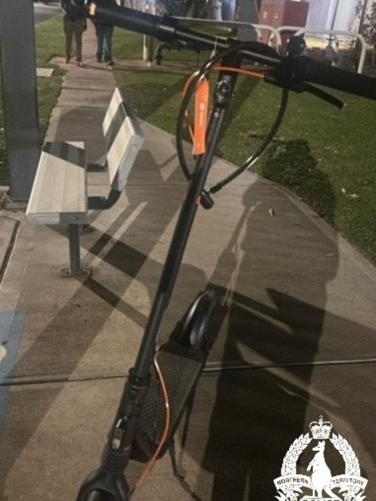 The black Segway-Ninebot Electric KickScooter which Northern Territory police say was taken from a 27-year-old female in Alice Springs on Friday, October 4. Picture: NTPFES