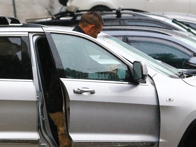 Jarryd Hayne leaving ARU HQ. Picture: Mark Evans