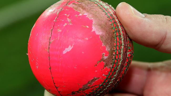 Pink Ball at 81 overs. Picture: Sarah Reed.