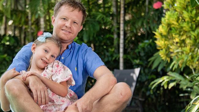 Matilda Pearce, who has been nominated for a Royal Life Saving Bravery Award, with her father Matthew Pearce. Picture: Brian Cassey