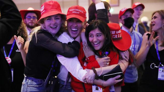 Trump supporters celebrate the former US president’s return in Orlando, Florida. Picture: AFP