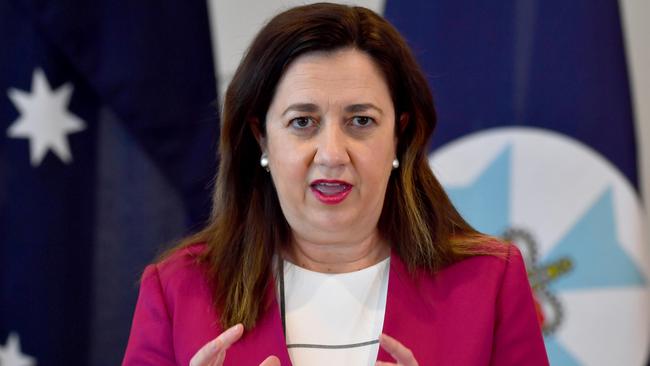 Queensland premier Annastacia Palaszczuk in Brisbane on Saturday. Picture, John Gass