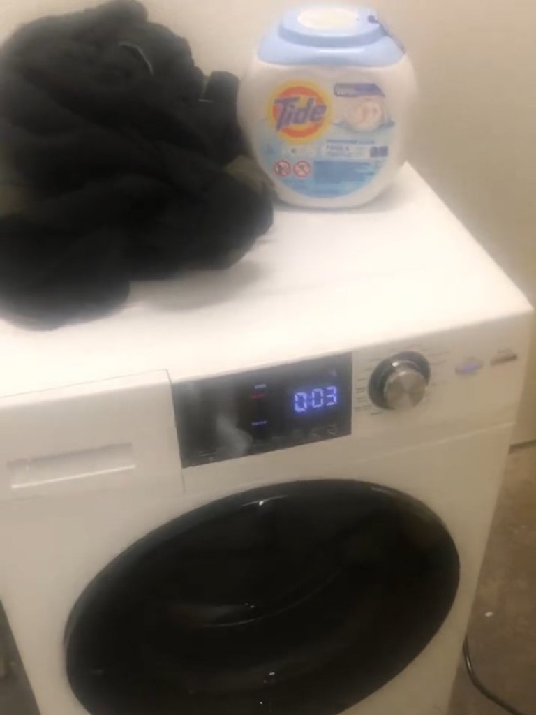 In one shot, a washing machine was seen. Picture: Twitter